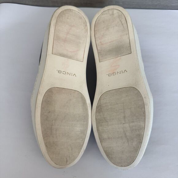 Vince Warren Black Leather Slip On Sneaker Women EU 39 US 8.5 White Platform - Picture 14 of 16